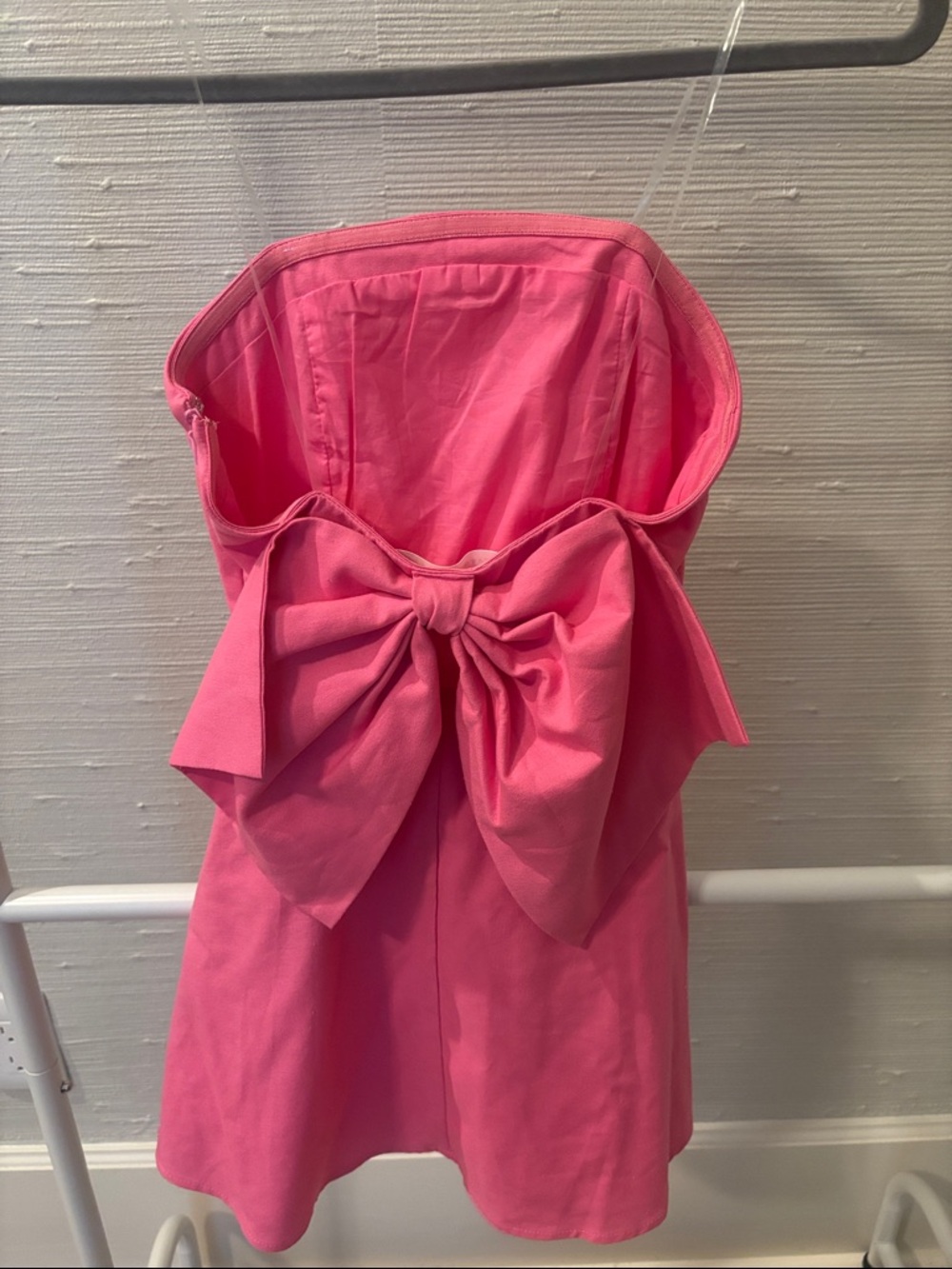 NWOT Altar'd State Strapless Hot Pink Mini Dress with Statement Bow